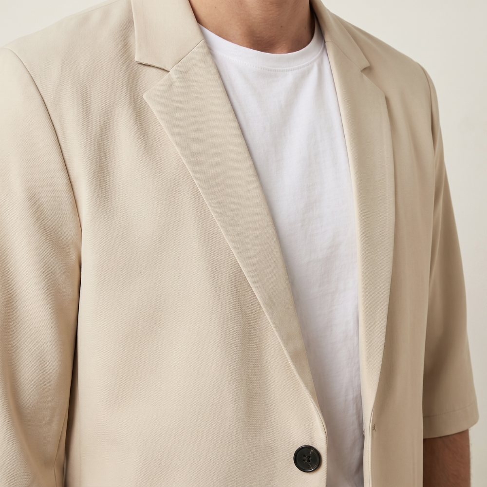 Dama Washington Rhys men's relaxed tailored blazer beige short sleeve - view 4
