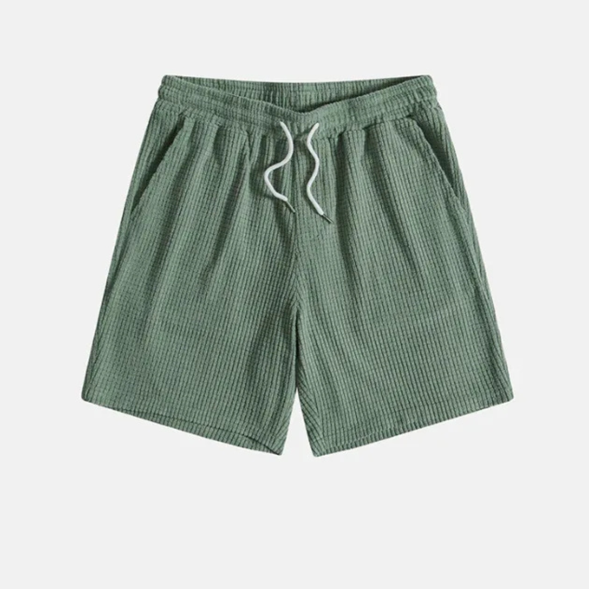 Callum | Men's Lounge Set Sage Green Ribbed Short Sleeve
