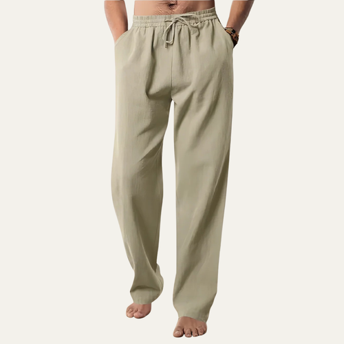 Dama Washington Axel men's linen pants navy wide leg drawstring - view 2