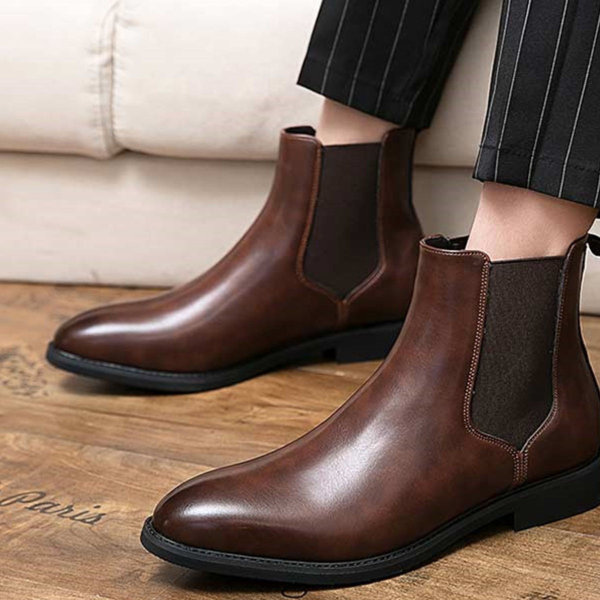 Beau | Men's Chelsea Boots Brown Leather Smart Casual