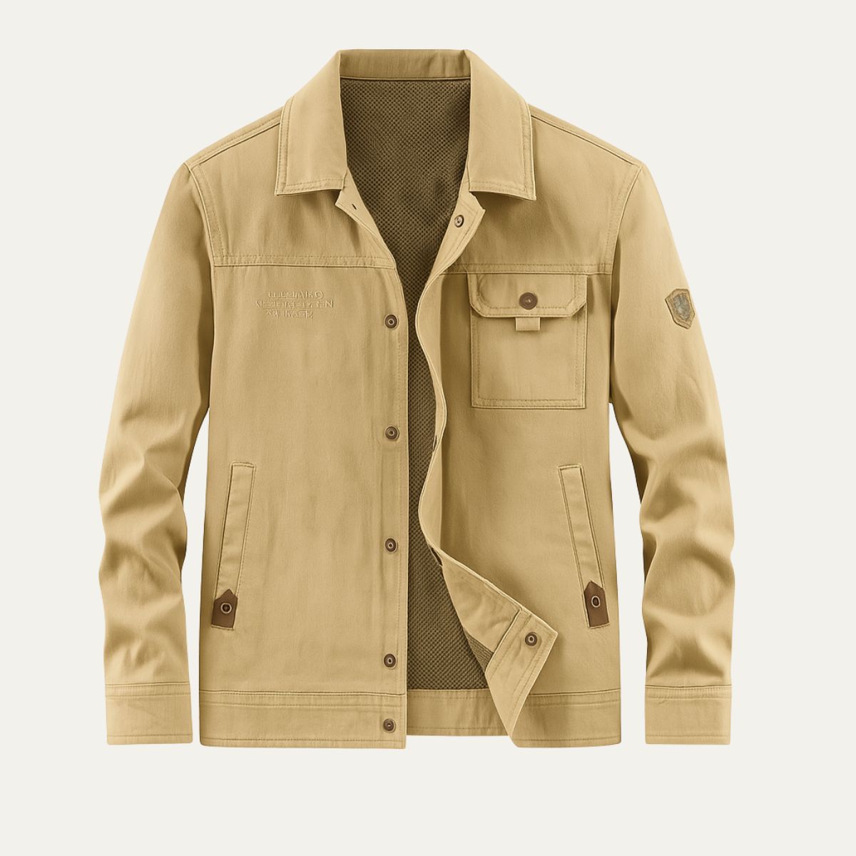 Hugo | Men's Utility Jacket Beige Multi Pocket Casual