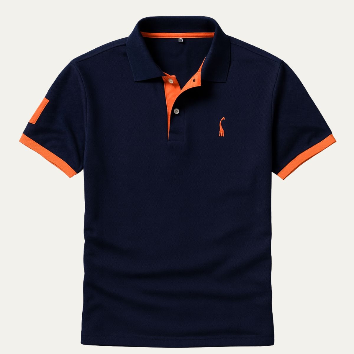 Beau | Men's Polo Shirt Navy Orange Trim
