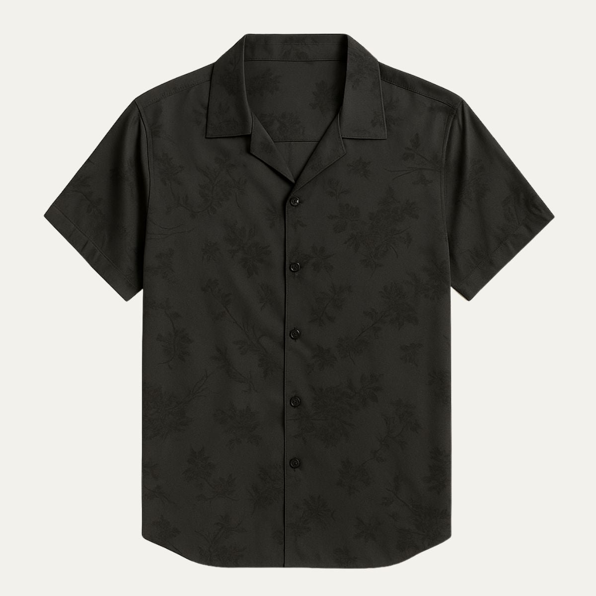 Bram | Men's Camp Collar Shirt White Short Sleeve