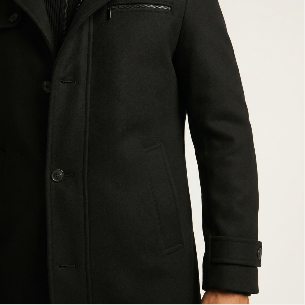 Dama Washington Jude men's wool blend overcoat black - view 4