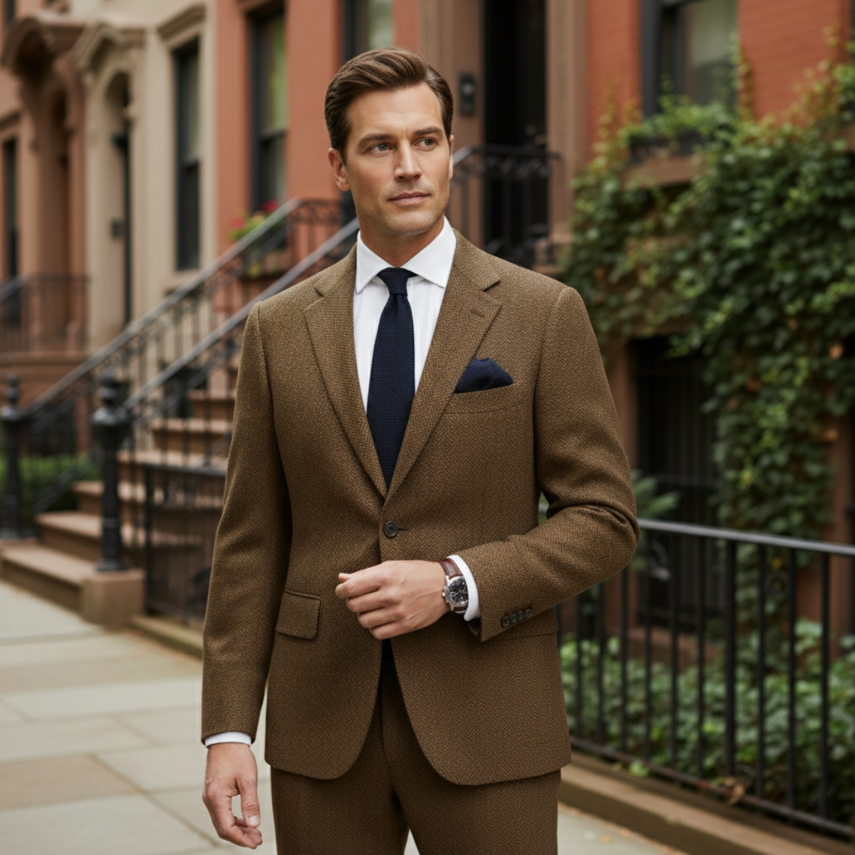 Rowan | Men's Brown Tweed Blazer Smart Casual Sport Coat
