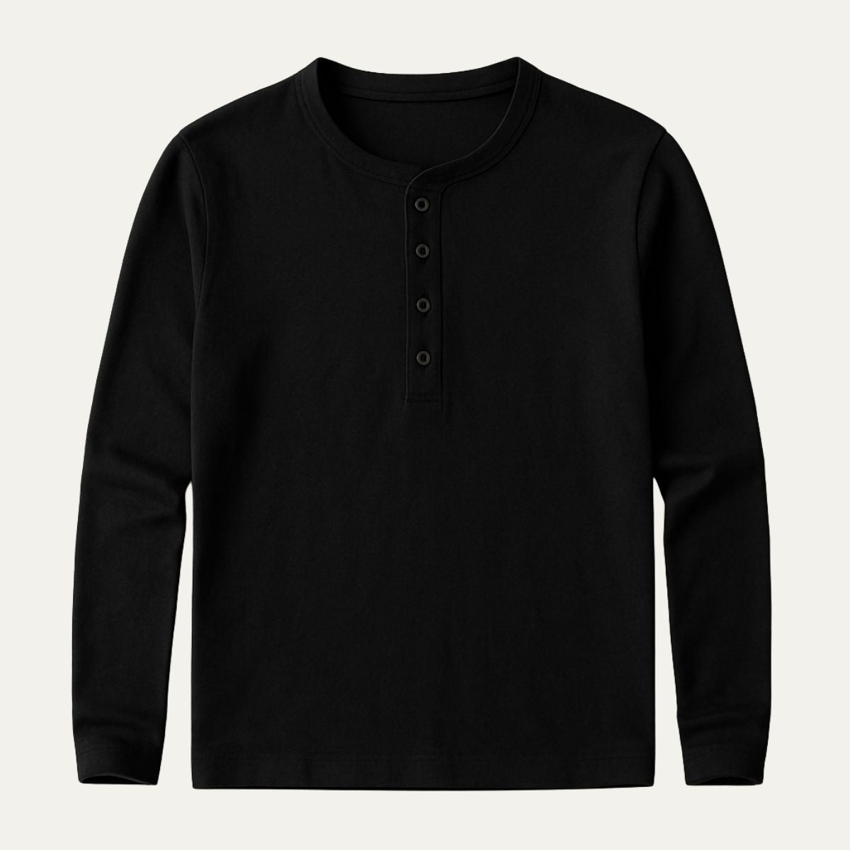 Bram | Men's Long Sleeve Henley Shirt Olive Green Button Placket