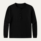Dama Washington Bram men's long sleeve henley shirt olive green button placket - view 10
