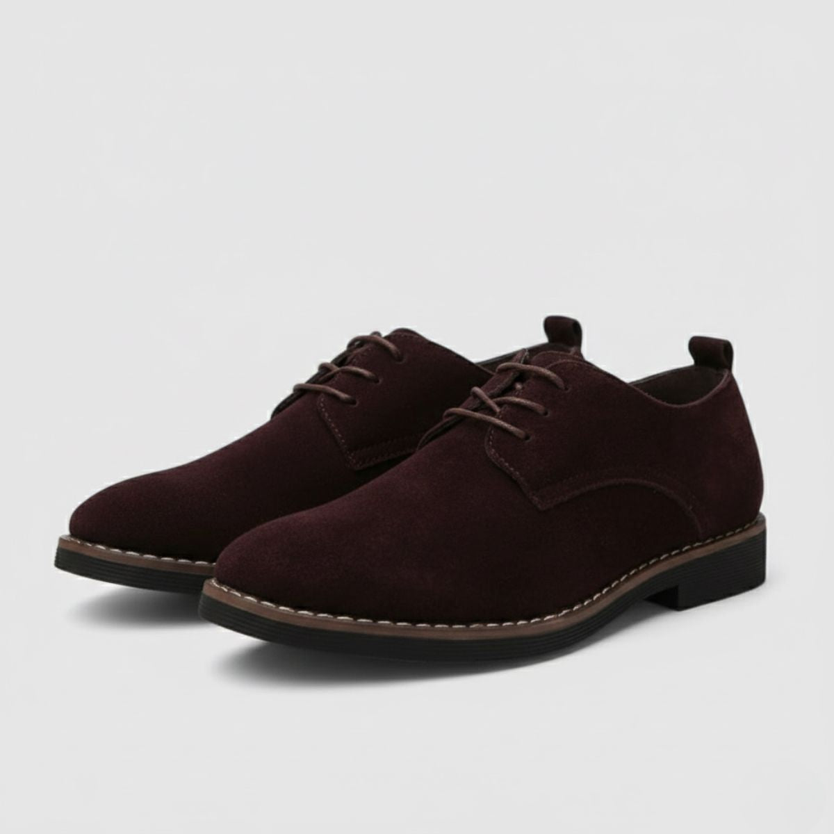 Bram | Men's Suede Dress Shoes Black Lace Up