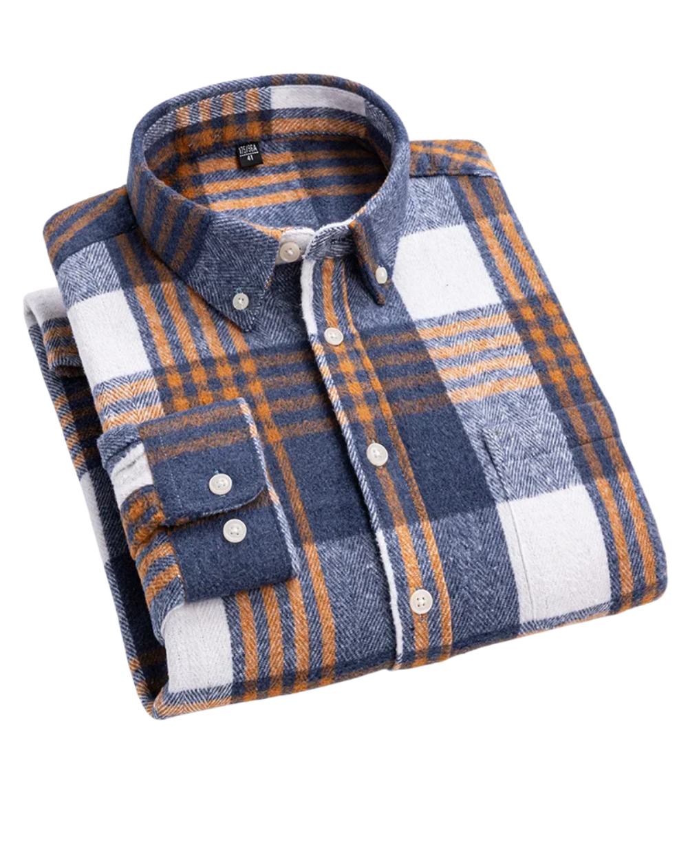 Ash | Men's Plaid Button Up Shirt Navy Cream