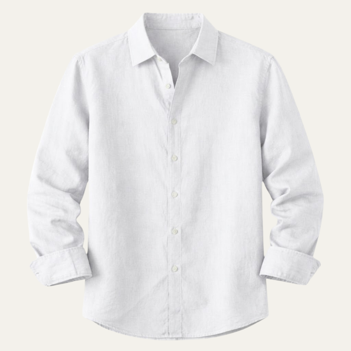 Ashby | Men's Linen Shirt Green Long Sleeve Button Up