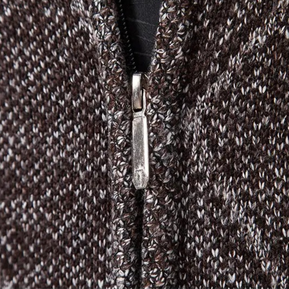Hector | Men's Cable Knit Zip Up Sweater Charcoal Gray