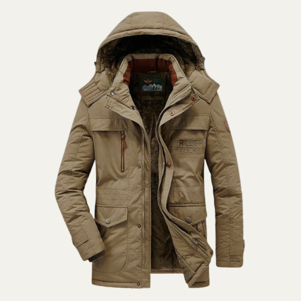 Sage | Men's Puffer Jacket Black Hooded Winter Coat