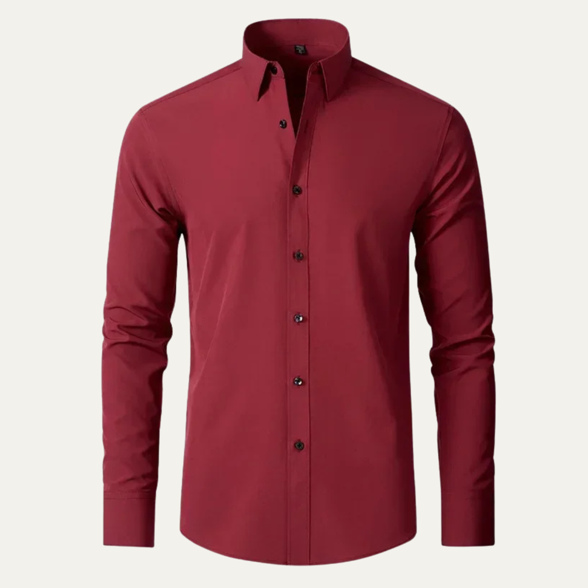 Ezra | Men's Slim Fit Button Up Dress Shirt Burgundy Long Sleeve
