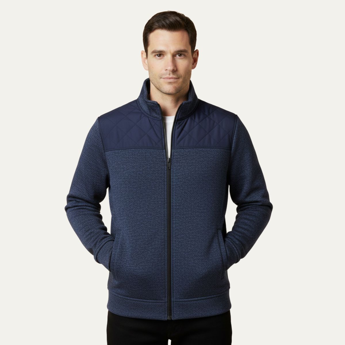 Heath | Men's Quilted Fleece Jacket Navy Blue