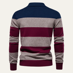 Dama Washington Beau men's striped polo sweater navy gray burgundy - view 6
