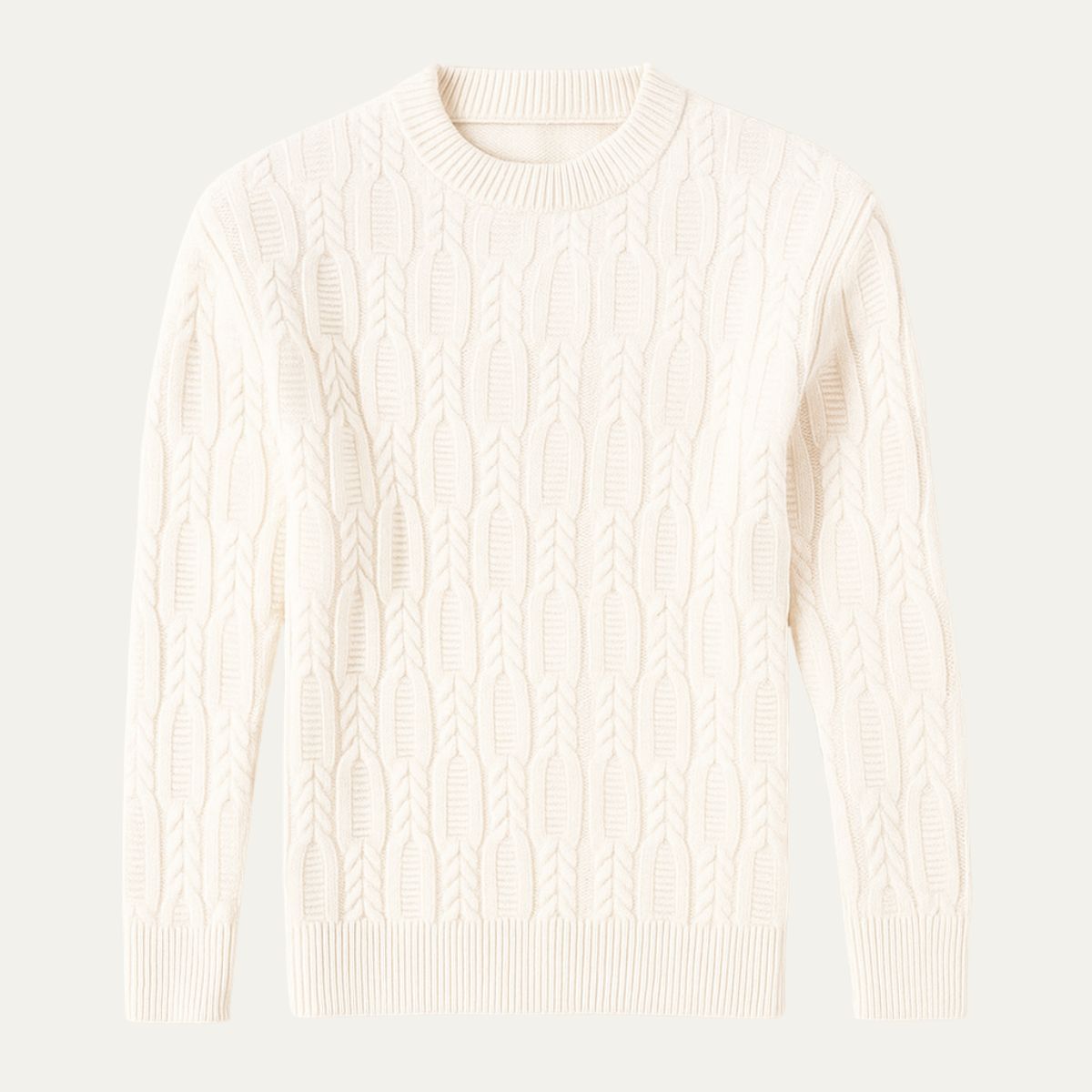 Marco | Men's Cable Knit Sweater Rust Crew Neck