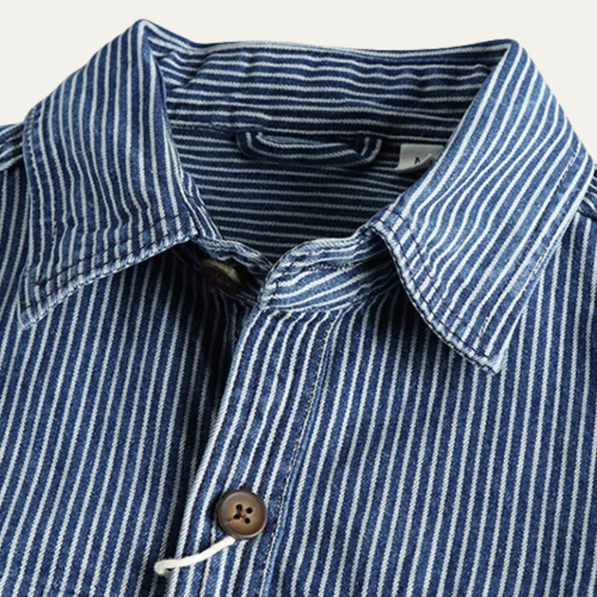Beau | Men's Denim Shirt Light Blue Striped Button Up