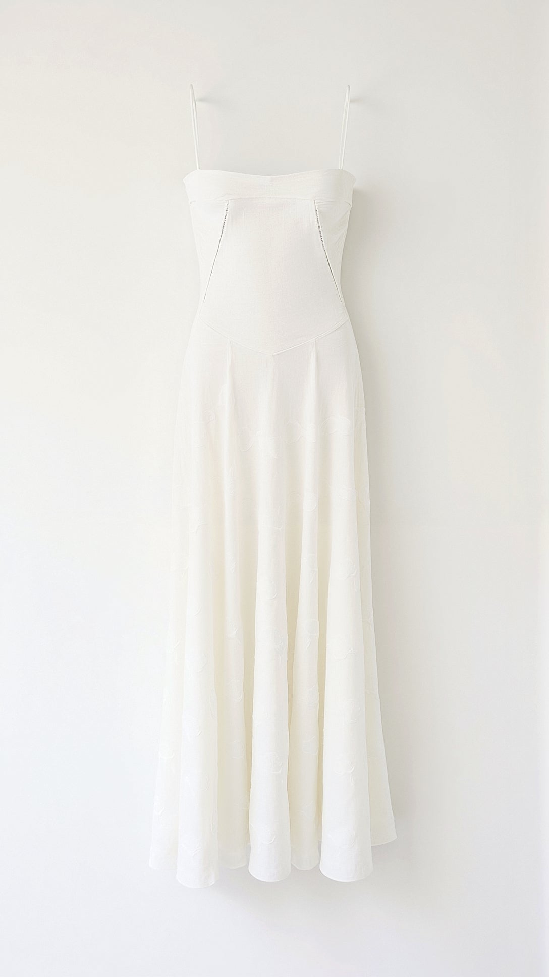 Stella | Women's White Maxi Dress Satin Slip Sweetheart Neckline