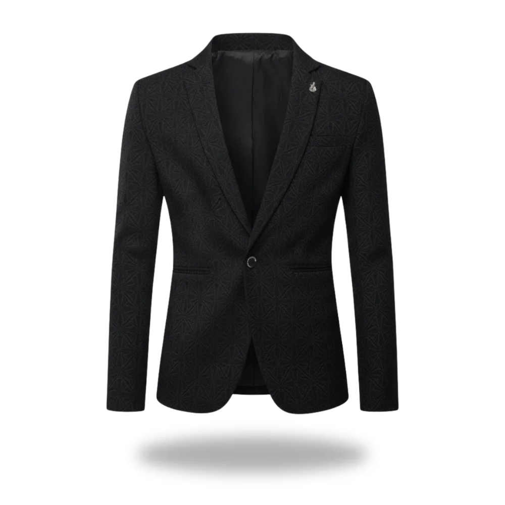 Ash | Men's Cream Geometric Pattern Tailored Blazer Single Button
