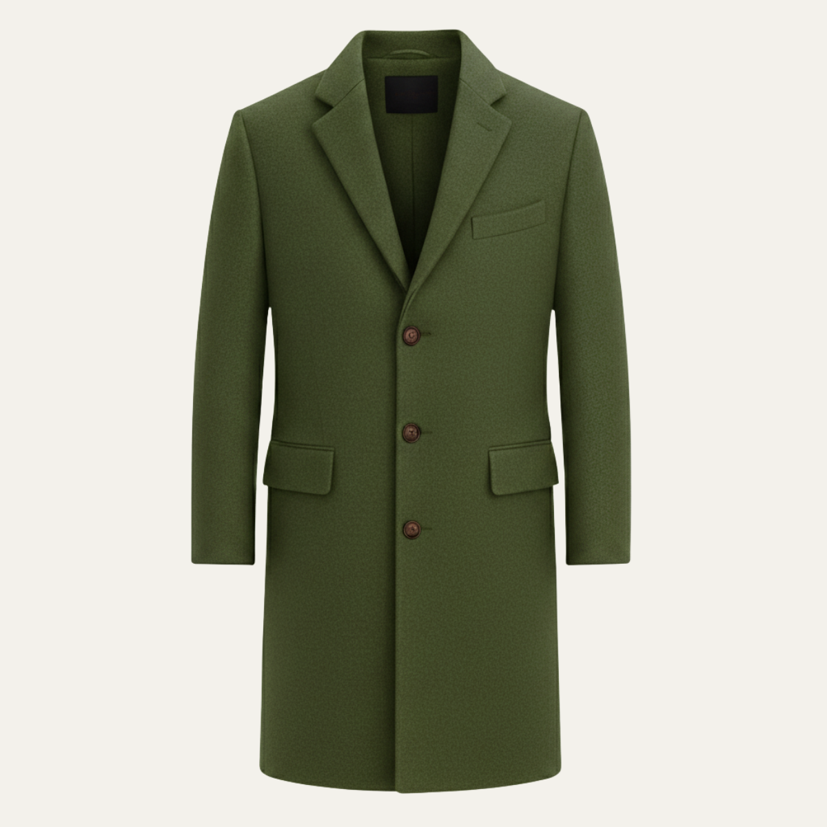 Blake | Men's Smart Single Breasted Wool Overcoat Black