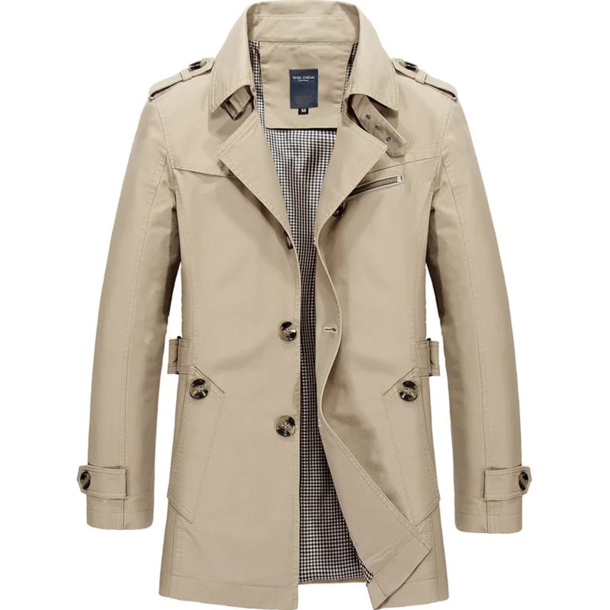 Marco | Men's Casual Trench Coat Olive Double Breasted