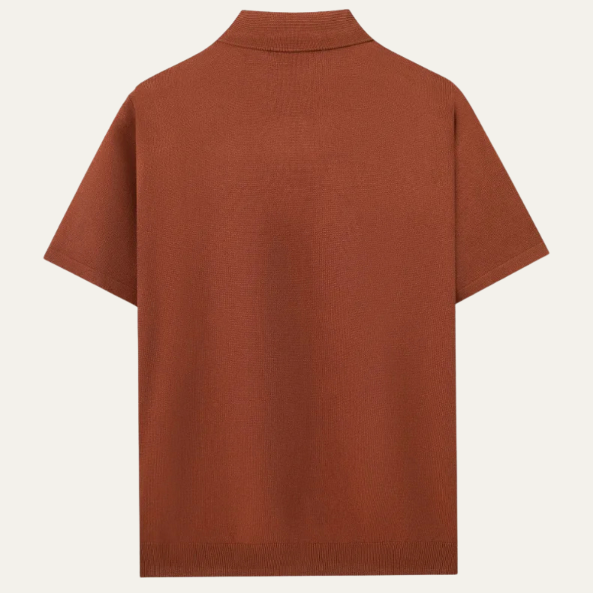 Axel | Men's Casual Striped Knit Polo Shirt Brown Gold White