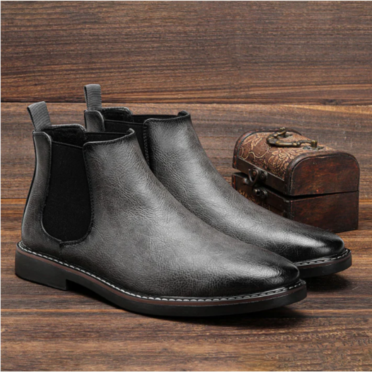 Axel | Men's Chelsea Ankle Boots Brown Leather