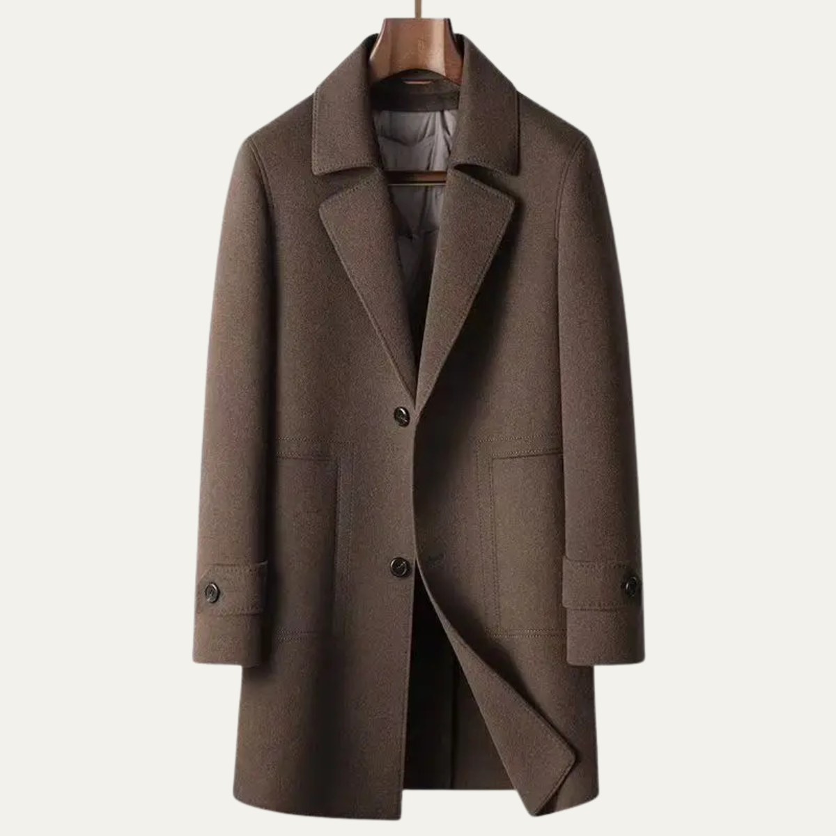 Callum | Men's Smart Casual Overcoat Brown