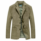 Voss | Men's Casual Lightweight Blazer Beige Cotton