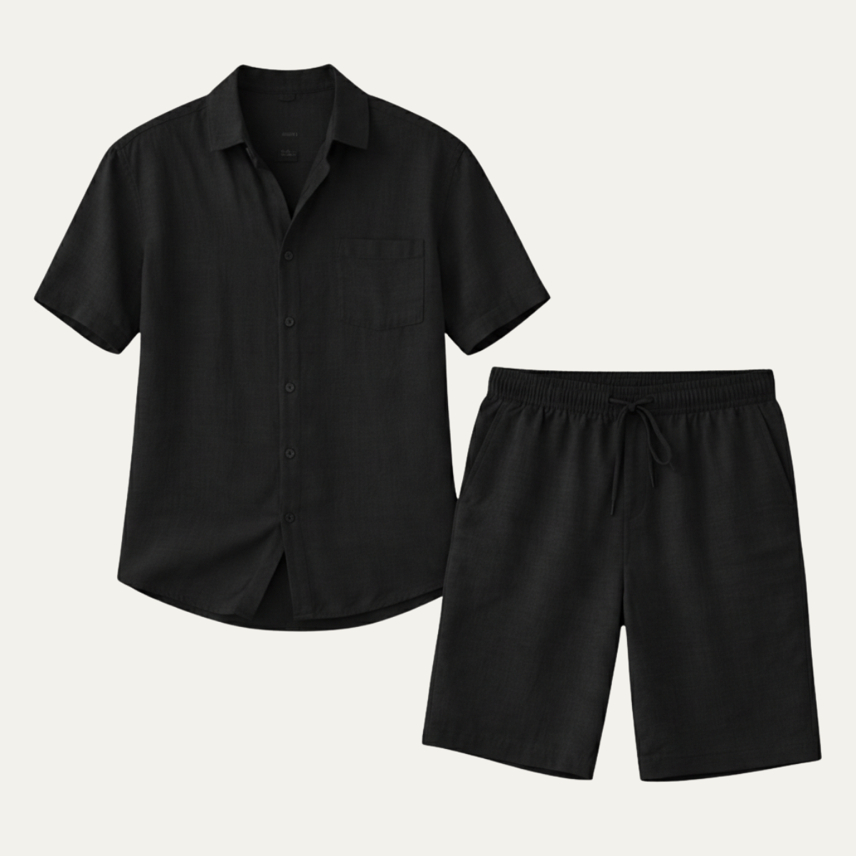 Sage | Men's Casual Linen Shorts Set Gray