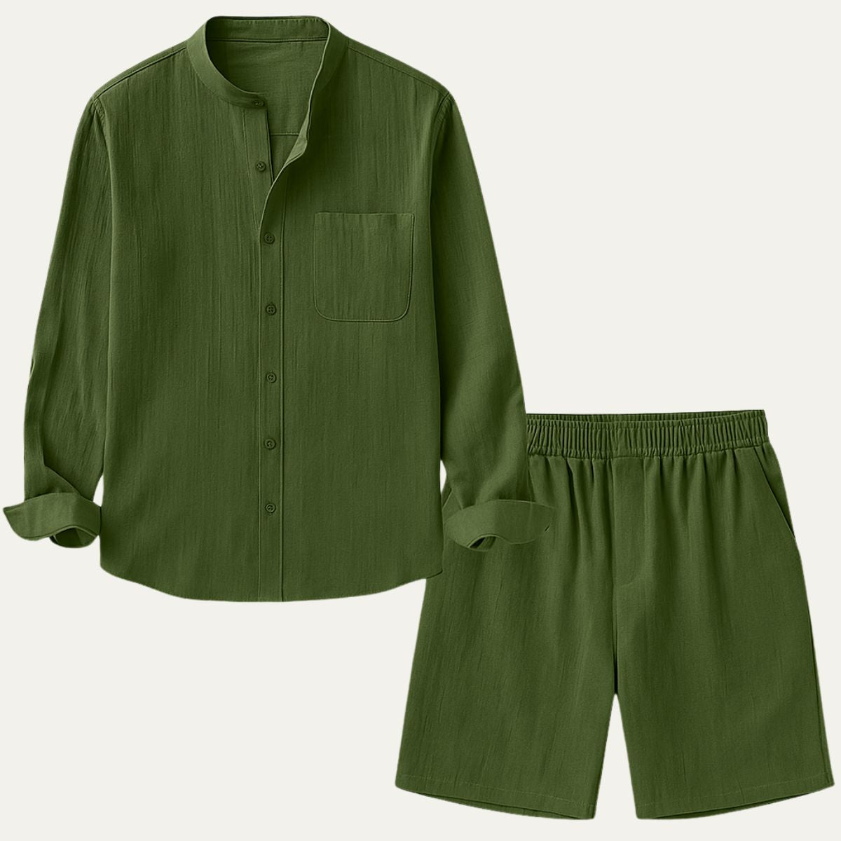 Rowan | Men's Linen Shirt Cream Long Sleeve Button Up