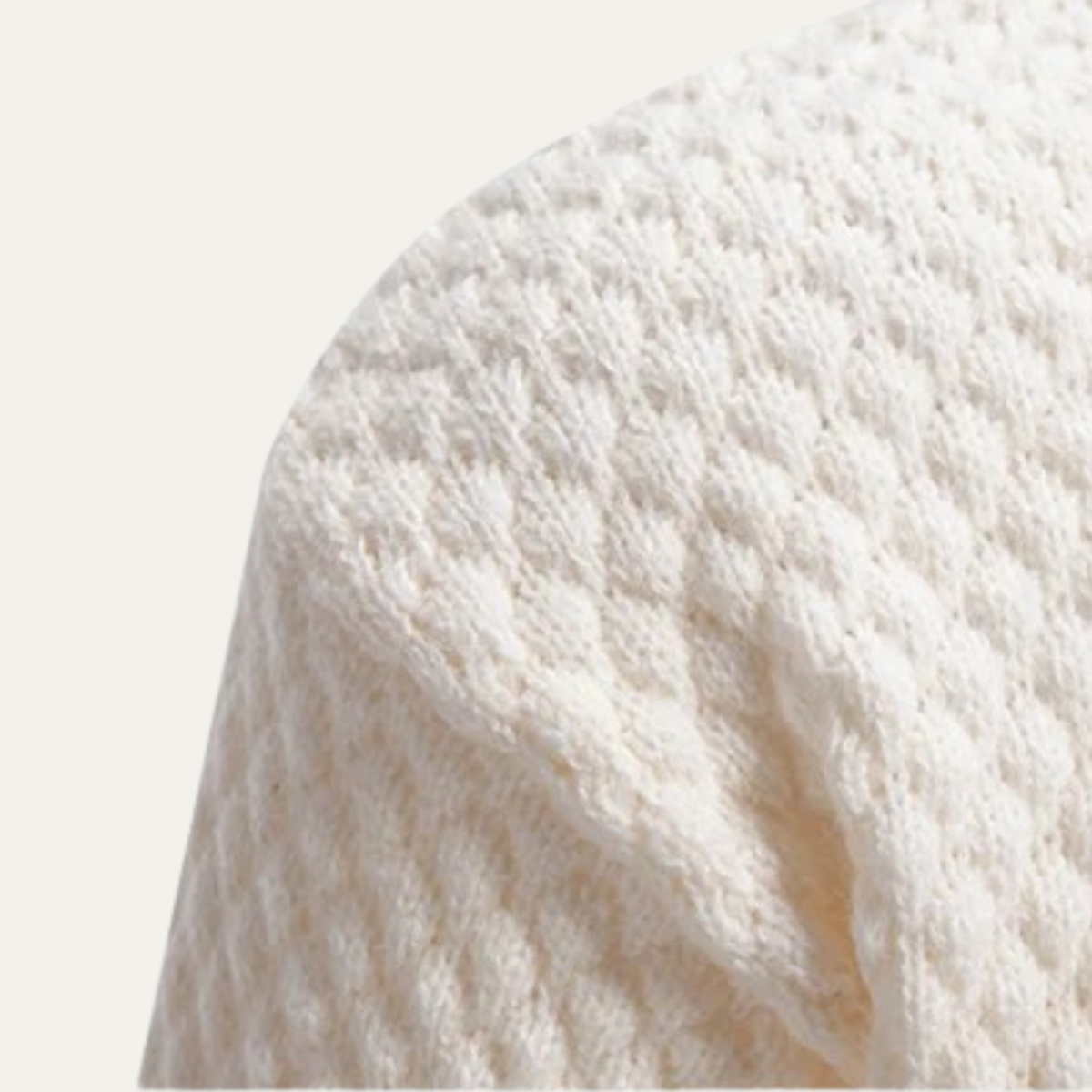 Bram | Men's Turtleneck Cable Knit Sweater Cream