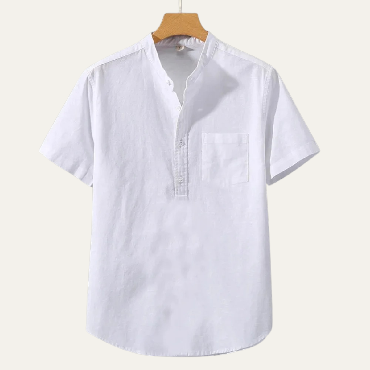 Kai | Men's Linen Shirt Sage Green Short Sleeve Button Up