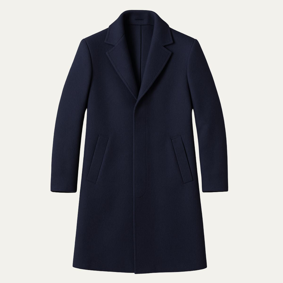 Voss | Men's Wool Overcoat Gray Button Front