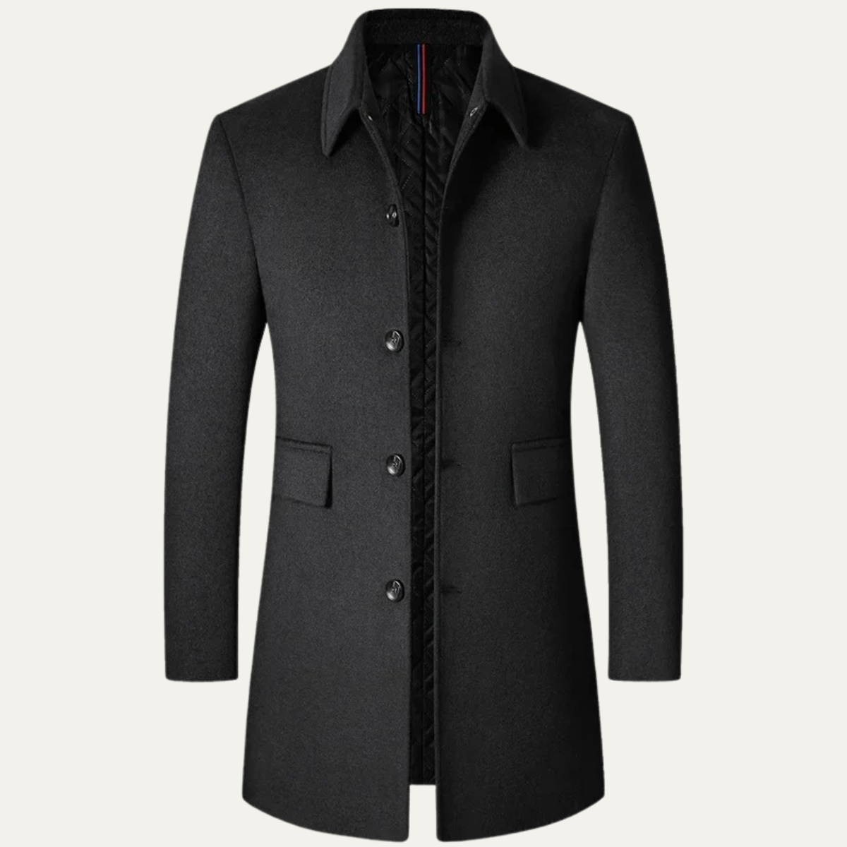 Voss | Men's Wool Blend Overcoat Gray Button Front