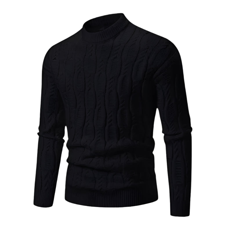 Marco | Men's Cable Knit Sweater Rust Crew Neck