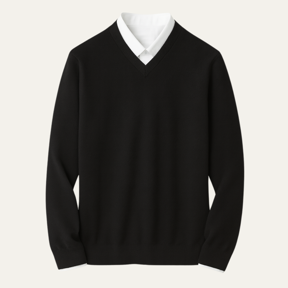 Bram | Men's V Neck Sweater Pink Cashmere