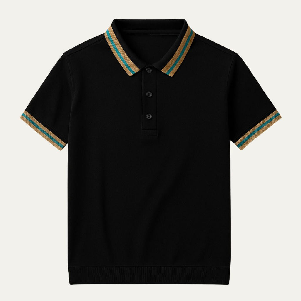 Dama Washington Thea men's striped polo shirt white teal - view 5