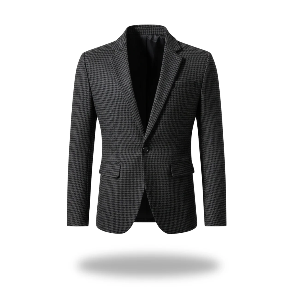 Axel | Men's Houndstooth Check Blazer Brown