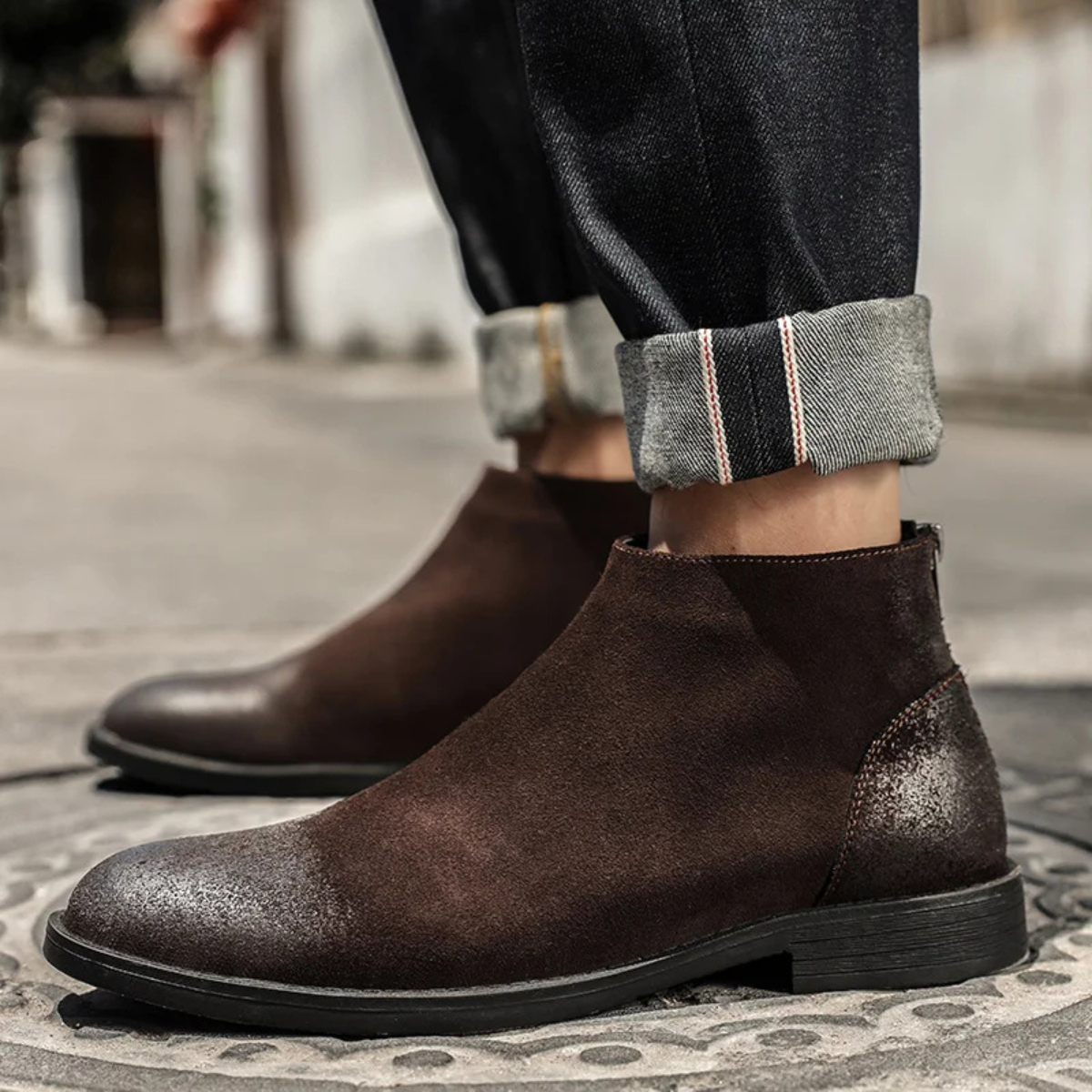 Ash | Men's Chelsea Boots Black Suede Zip Up