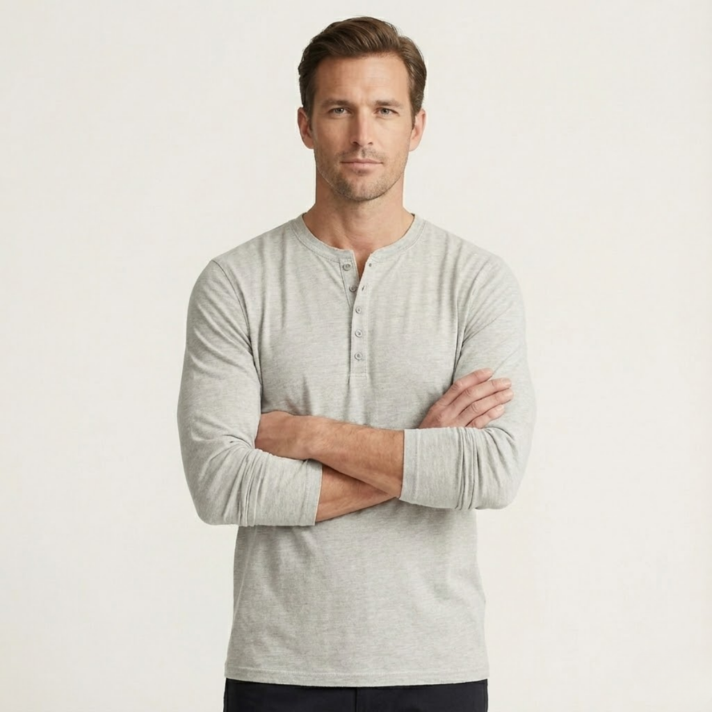 Dama Washington Tate men's henley shirt navy long sleeve - view 6