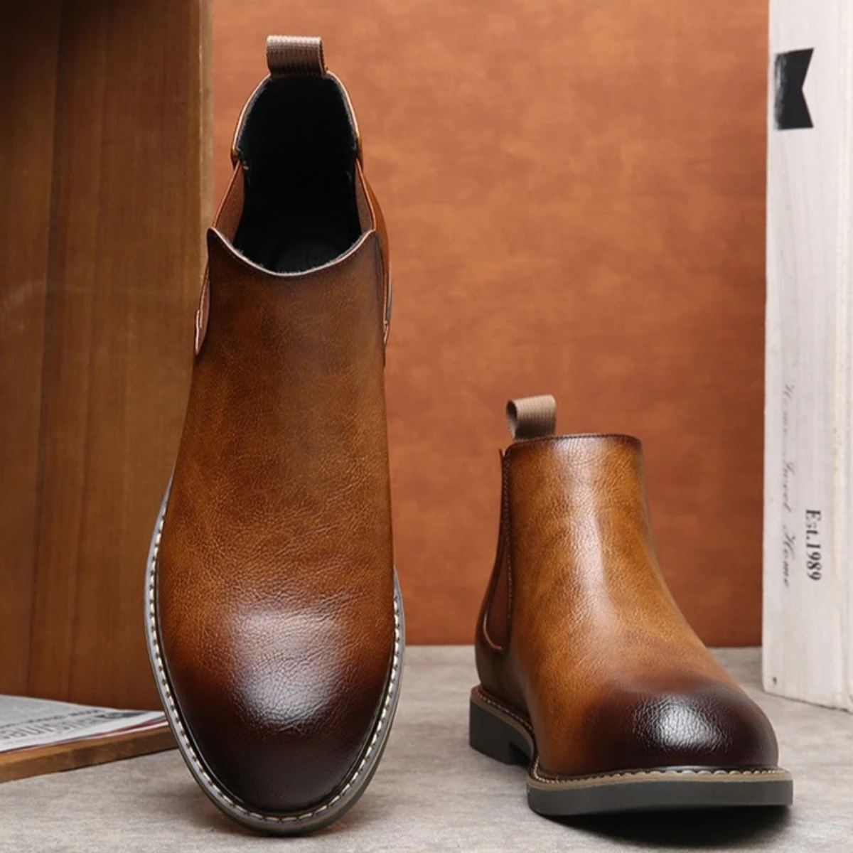 Sage | Men's Chelsea Leather Ankle Boot Brown