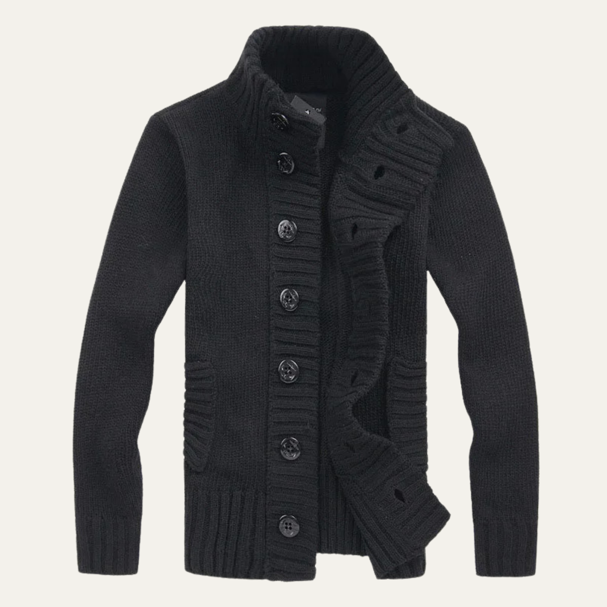 Beau | Men's Button Up Cardigan Navy Blue Shawl Collar