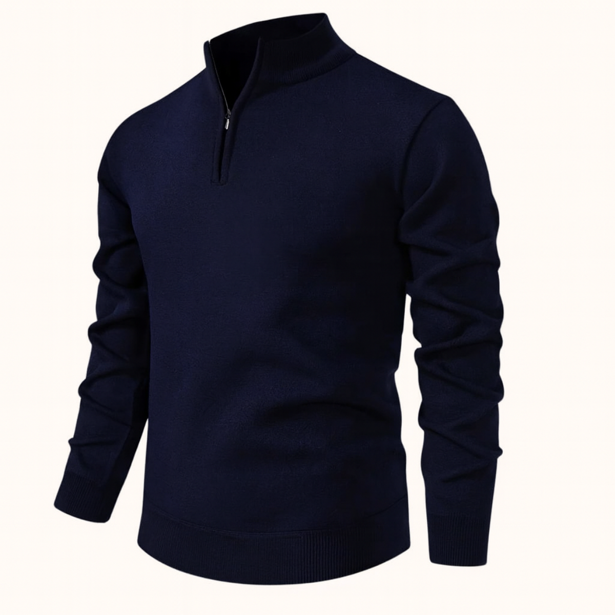Luca | Men's Quarter Zip Sweater Gray Long Sleeve