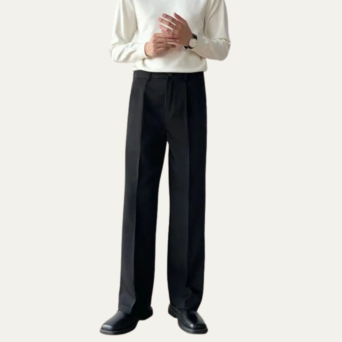 Bryce | Men's Pleated Wide Leg Dress Pants Black