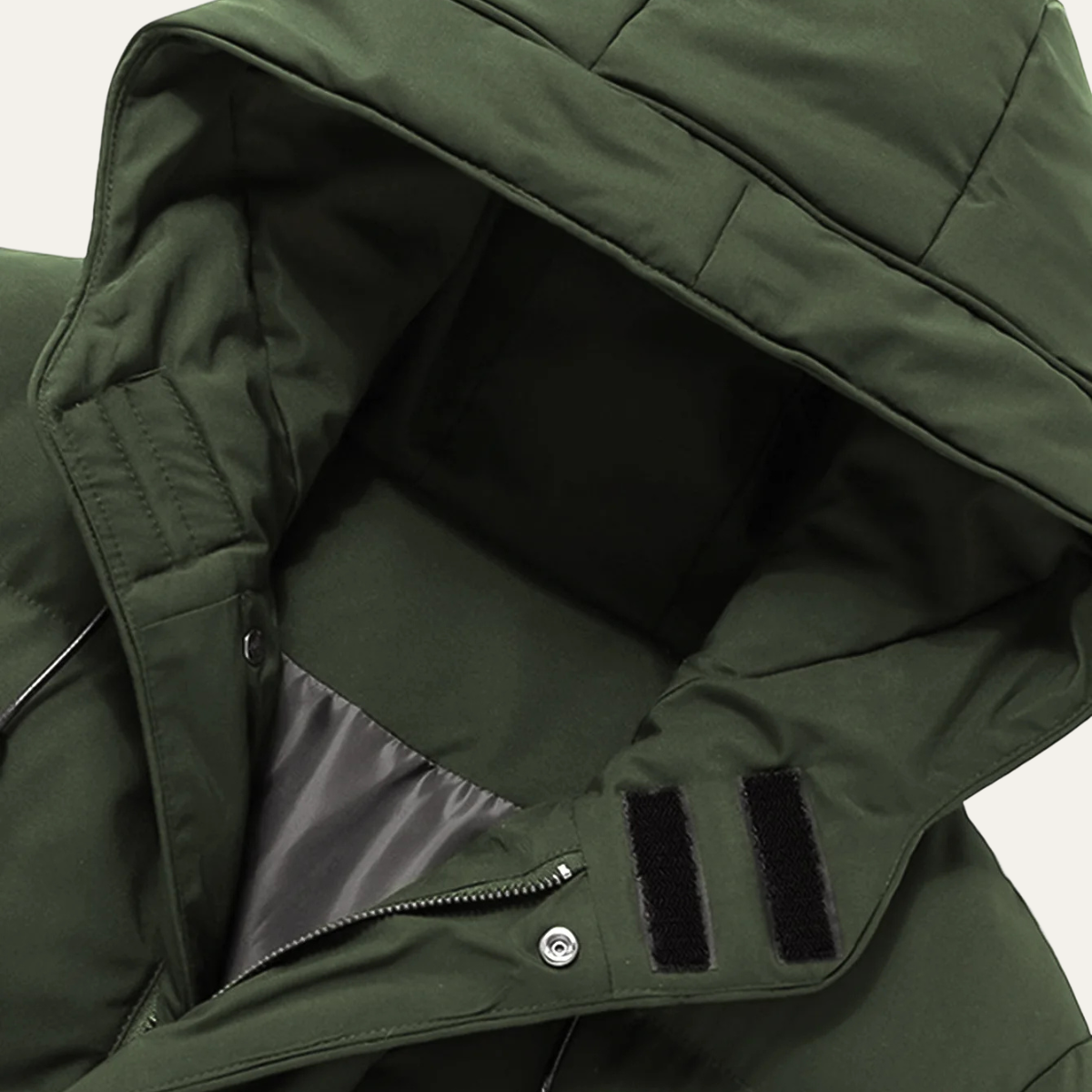 Axel | Men's Puffer Coat Olive Long Hooded Winter