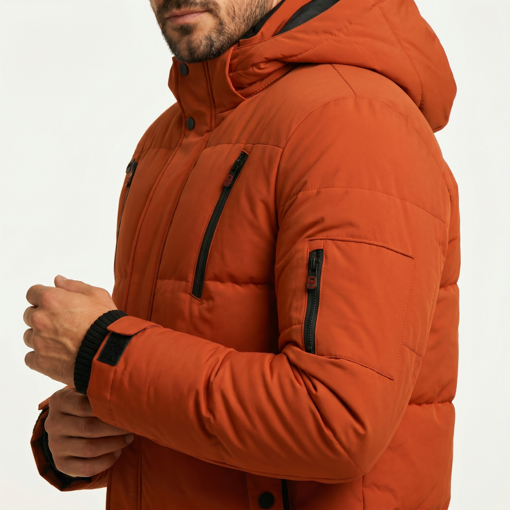 Zain | Men's Puffer Jacket Hooded Quilted Winter Coat