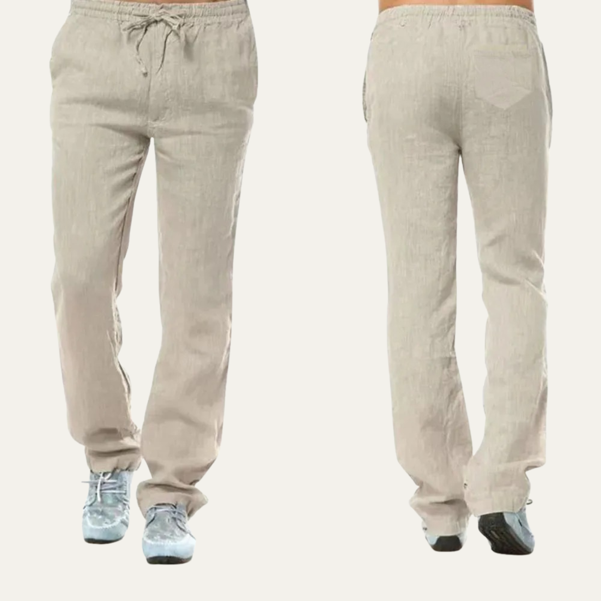 Callum | Men's Relaxed Linen Pants Black Drawstring