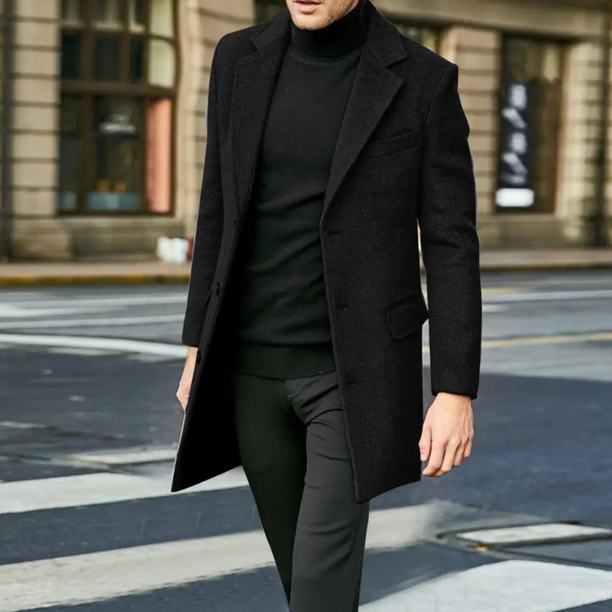 Rowan | Men's Wool Blend Overcoat Gray Single Breasted