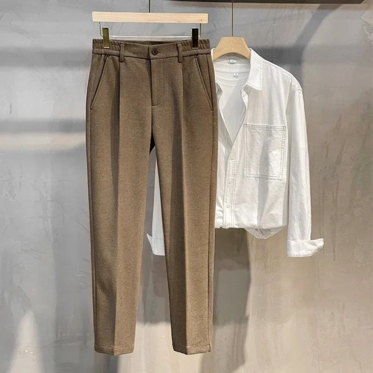 Beau | Men's Smart Casual Tailored Straight Leg Pants Black